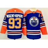 Men's Edmonton Oilers #93 Ryan Nugent-Hopkins Royal 2025 Premium Home Stitched Hockey