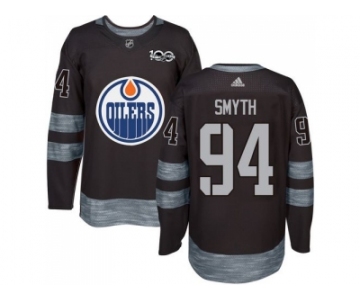 Men's Edmonton Oilers #94 Ryan Smyth Black 1917-2017 100th Anniversary Stitched NHL Jersey