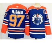 Men's Edmonton Oilers #97 Connor McDavid Royal 2024-25 Stitched Jersey