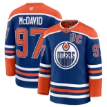 Men's Edmonton Oilers #97 Connor McDavid Royal 2025 Stanley Cup Final Home Premium Jersey