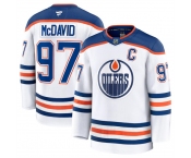 Men's Edmonton Oilers #97 Connor McDavid White 2024-25 Away Stitched Hockey Jersey