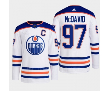 Men's Edmonton Oilers #97 Connor McDavid White Adidas Away Stitched Hockey Jersey