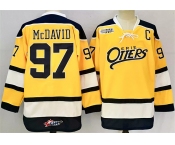 Men's Edmonton Oilers #97 Connor McDavid Yellow 2024-25 With C Patch Heritage Classic Primegreen Stitched Jersey
