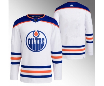 Men's Edmonton Oilers Blank White Stitched Jersey