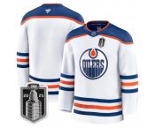 Men's Edmonton Oilers Team Blank White 2025 Stanley Cup Final Away Premium Jersey