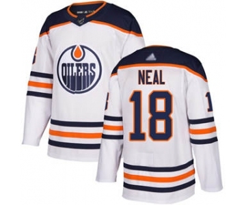 Men's Oilers #18 James Neal White Road Authentic Stitched Hockey Jersey