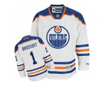 Men's Reebok Edmonton Oilers #1 Laurent Brossoit Authentic White Away NHL Jersey