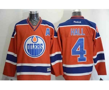 nhl jerseys edmonton oilers #4 hall orange[patch A]