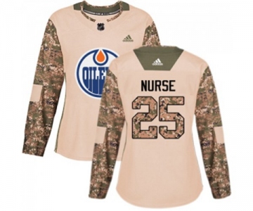 Women Adidas Edmonton Oilers #25 Darnell Nurse Authentic Camo Veterans Day Practice NHL Jersey