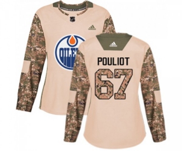 Women Adidas Edmonton Oilers #67 Benoit Pouliot Authentic Camo Veterans Day Practice NHL Jersey