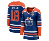 Women's Edmonton Oilers #18 Zach Hyman Royal 2025 Stanley Cup Final Home Breakaway Jersey