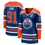 Women's Edmonton Oilers #91 Evander Kane Royal 2025 Stanley Cup Final Home Breakaway Jersey