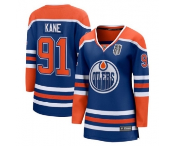 Women's Edmonton Oilers #91 Evander Kane Royal 2025 Stanley Cup Final Home Breakaway Jersey