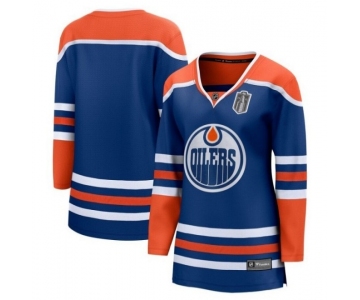 Women's Edmonton Oilers Blank Royal 2025 Stanley Cup Final Home Breakaway Jersey