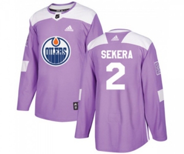 Youth Adidas Edmonton Oilers #2 Andrej Sekera Authentic Purple Fights Cancer Practice NHL Jersey