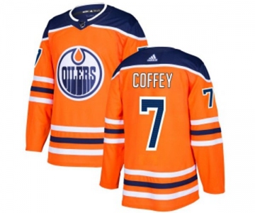 Youth Adidas Edmonton Oilers #7 Paul Coffey Authentic Orange Home NHL Jersey