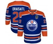 Youth Edmonton Oilers #29 Leon Draisaitl Royal 2025 Stanley Cup Final Home Premier Jersey