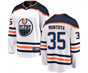 Youth Edmonton Oilers #35 Al Montoya Authentic White Away Fanatics Branded Breakaway NHL Jersey