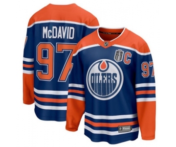 Youth Edmonton Oilers #97 Connor McDavid Royal 2025 Stanley Cup Final Home Breakaway Jersey