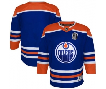 Youth Edmonton Oilers Blank Royal 2025 Stanley Cup Final Home Premier Jersey