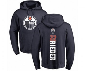 NHL Adidas Edmonton Oilers #22 Tobias Rieder Navy Blue Backer Pullover Hoodie