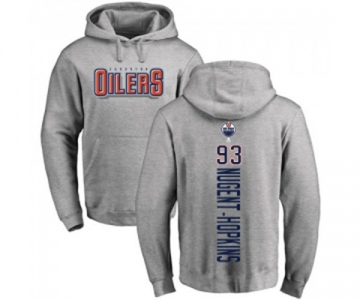 NHL Adidas Edmonton Oilers #93 Ryan Nugent-Hopkins Ash Backer Pullover Hoodie