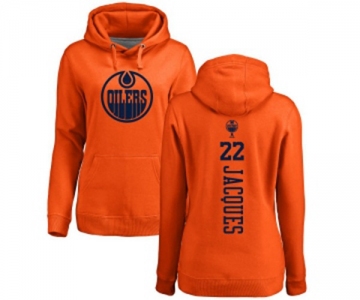 NHL Women Adidas Edmonton Oilers #22 Jean-Francois Jacques Orange One Color Backer Pullover Hoodie
