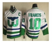 Hartford Whalers #10 Ron Francis White CCM Throwback Stitched NHL Jersey