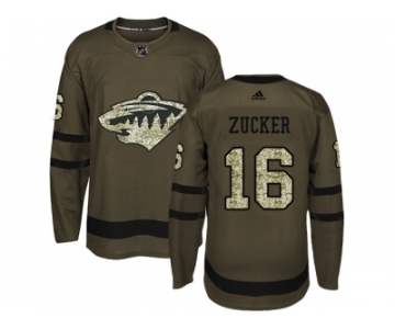 Adidas Minnesota Wild #16 Jason Zucker Green Salute to Service Stitched NHL Jersey