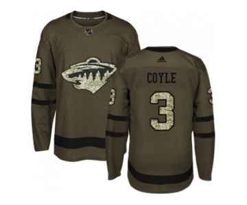 Adidas Minnesota Wild #3 Charlie Coyle Green Salute to Service Stitched NHL Jersey