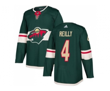 Men Adidas Minnesota Wild #4 Mike Reilly Green Home Authentic Stitched NHL Jersey