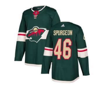 Men Adidas Minnesota Wild #46 Jared Spurgeon Green Home Authentic Stitched NHL Jersey