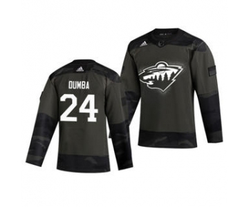 Men's Minnesota Wild #24 Matt Dumba 2019 Veterans Day Authentic Practice Hockey Jersey Camo