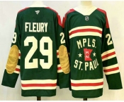 Men's Minnesota Wild #29 Marc Andre Fleury Green Winter Classic Stitched Authentic Jersey
