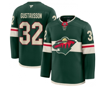 Men's Minnesota Wild #32 Filip Gustavsson Green Home Stitched Hockey Jersey