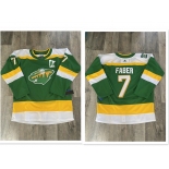 Men's Minnesota Wild #7 Brock Faber Green 2023-24 Stitched Jersey