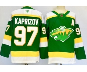Men's Minnesota Wild #97 Kirill Kaprizov Green 2024-25 Alternate With A Patch Stitched Hockey Jersey