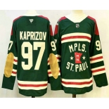 Men's Minnesota Wild #97 Kirill Kaprizov Green Winter Classic Stitched Authentic Jersey