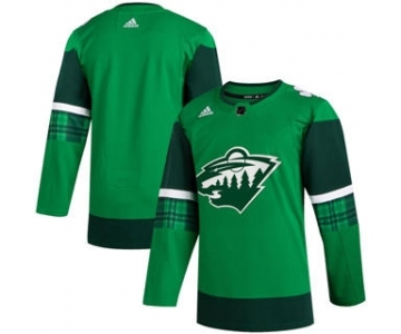 Men's Minnesota Wild Blank 2020 St. Patrick's Day Stitched Hockey Jersey Green