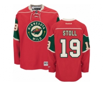 Men's Reebok Minnesota Wild #19 Jarret Stoll Premier Red Home NHL Jersey