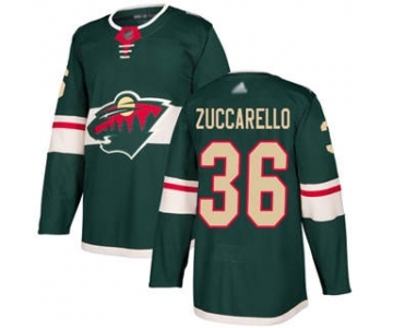 Men's Wild #36 Mats Zuccarello Green Home Stitched Hockey Jersey