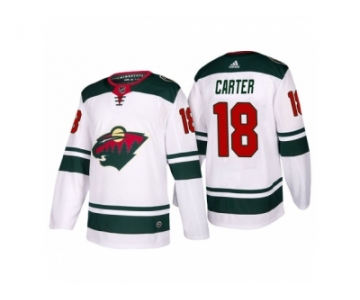 Men's adidas 2017-2018 Season Minnesota Wild #18 Ryan Carter Away Jersey