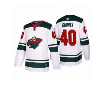Men's adidas 2017-2018 Season Minnesota Wild #40 Devan Dubnyk Away Jersey