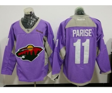 Minnesota Wild #11 Zach Parise Purple Fights Cancer Practice Stitched NHL Jersey