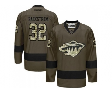 Minnesota Wild #32 Niklas Backstrom Green Salute to Service Stitched NHL Jersey