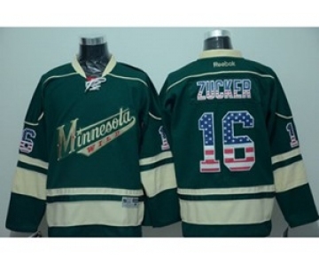 nhl jerseys minnesota wilds #16 zucker green[national flag version]