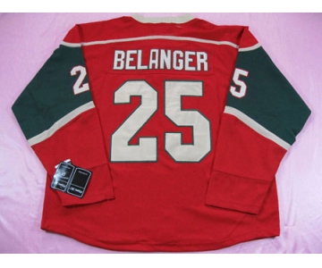 nhl minnesota wilds #25 belanger red jerseys