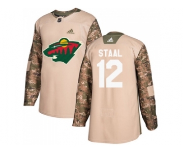 Youth Adidas Minnesota Wild #12 Eric Staal Camo Authentic 2017 Veterans Day Stitched