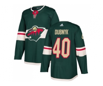Youth Adidas Minnesota Wild #40 Devan Dubnyk Green Home Authentic Stitched NHL Jersey