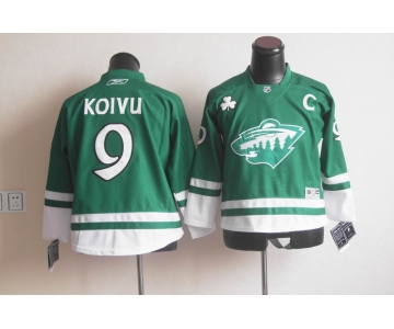 youth nhl jerseys minnesota wild #9 koivu green